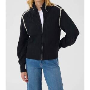 NEW PART TWO semra cardigan in dark navy/white cap grey